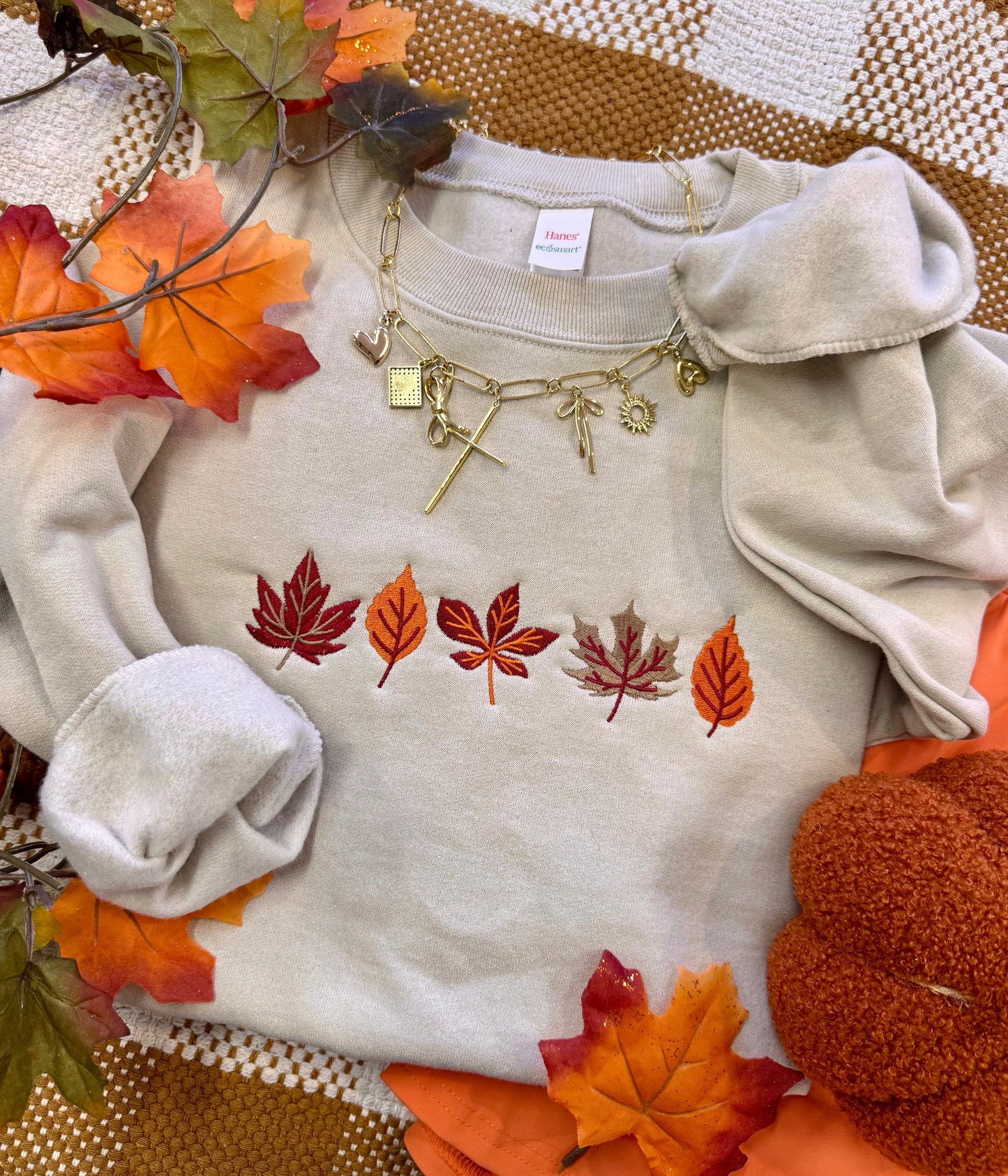 Fall Leaves Embroidered Tee/Sweatshirt