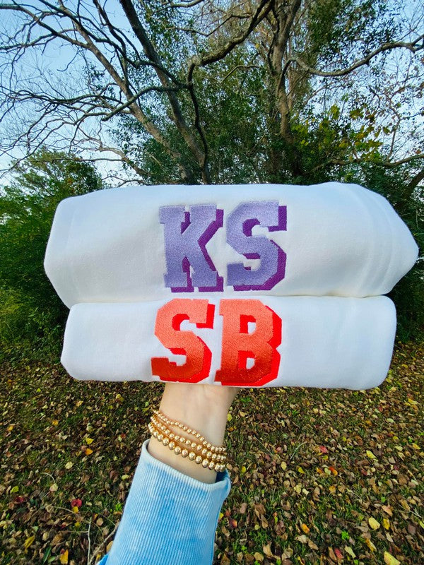 Custom Initial Monogram Pocket Sweatshirt