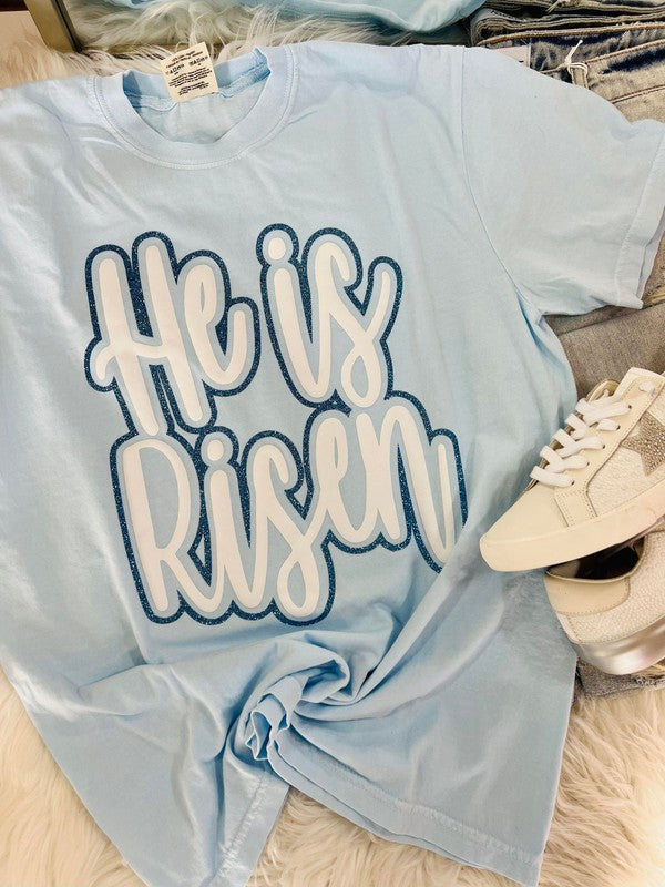 He Is Risen Double Vinyl Puff/Glitter Combo Apparel