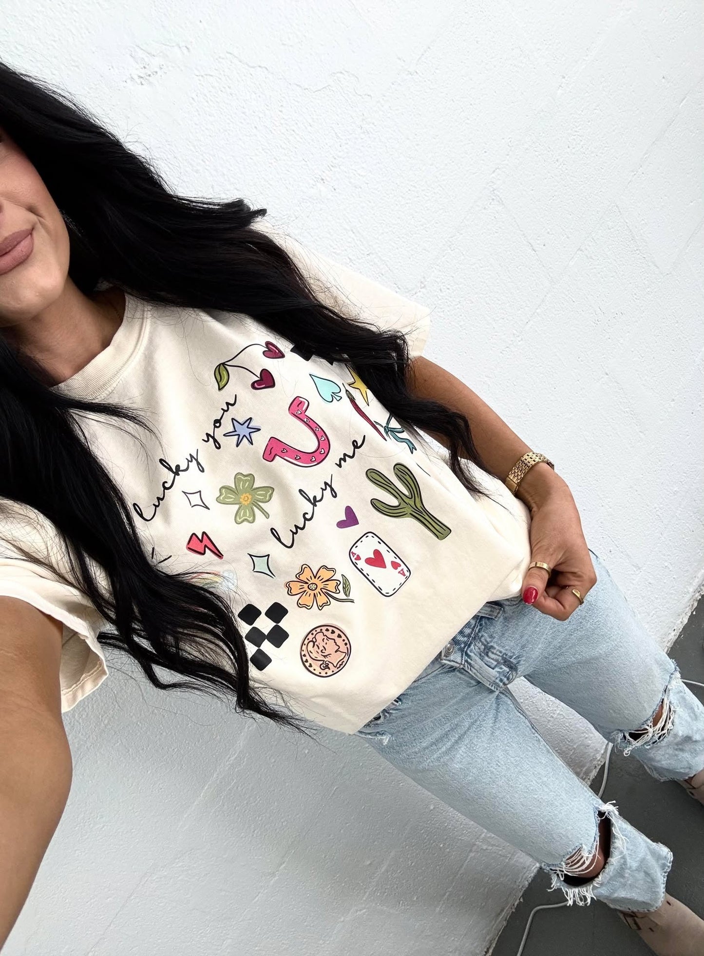 Lucky You Lucky Me Trinkets DTF Tee