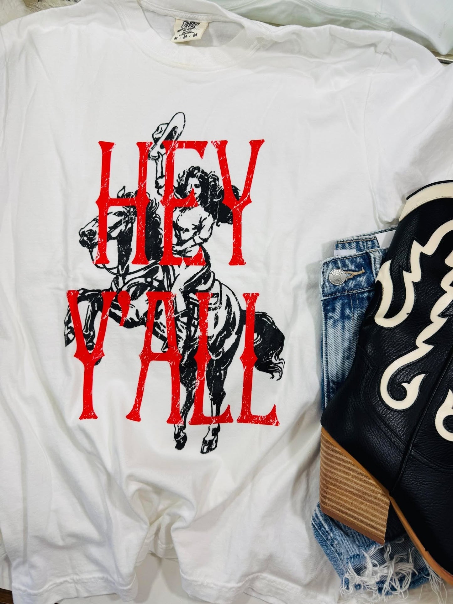 Hey Yall Cowgirl DTF Tee