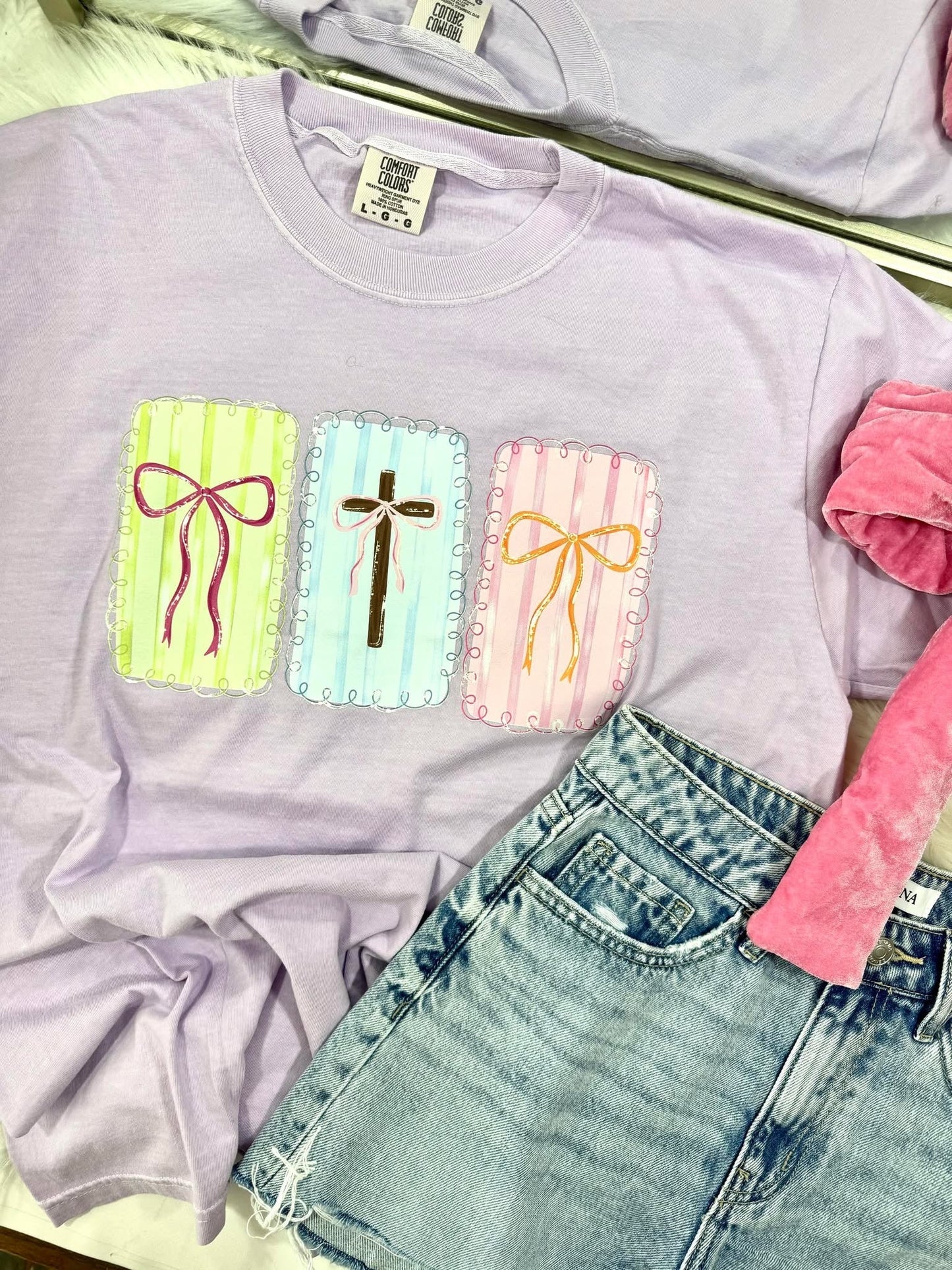 Faith Cross and Bow Trio DTF Design