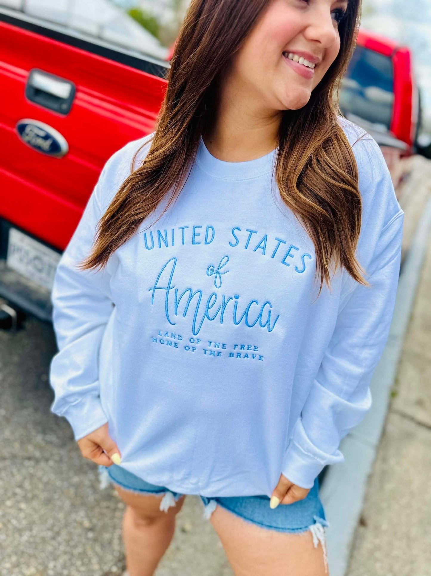 USA Land of the Free Embroidered Apparel
