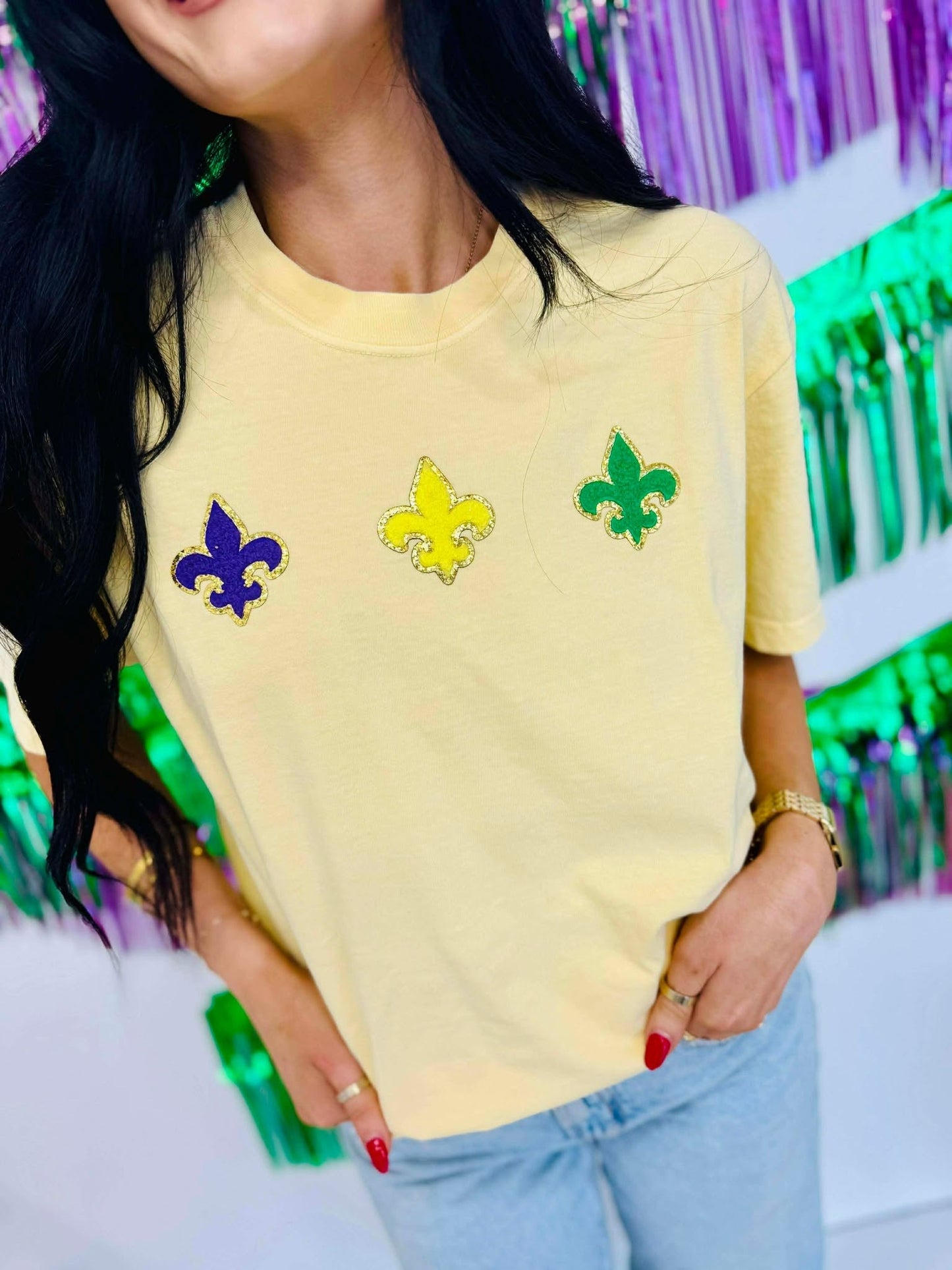 Fleur De Lis Trio Chenille Patch Tee