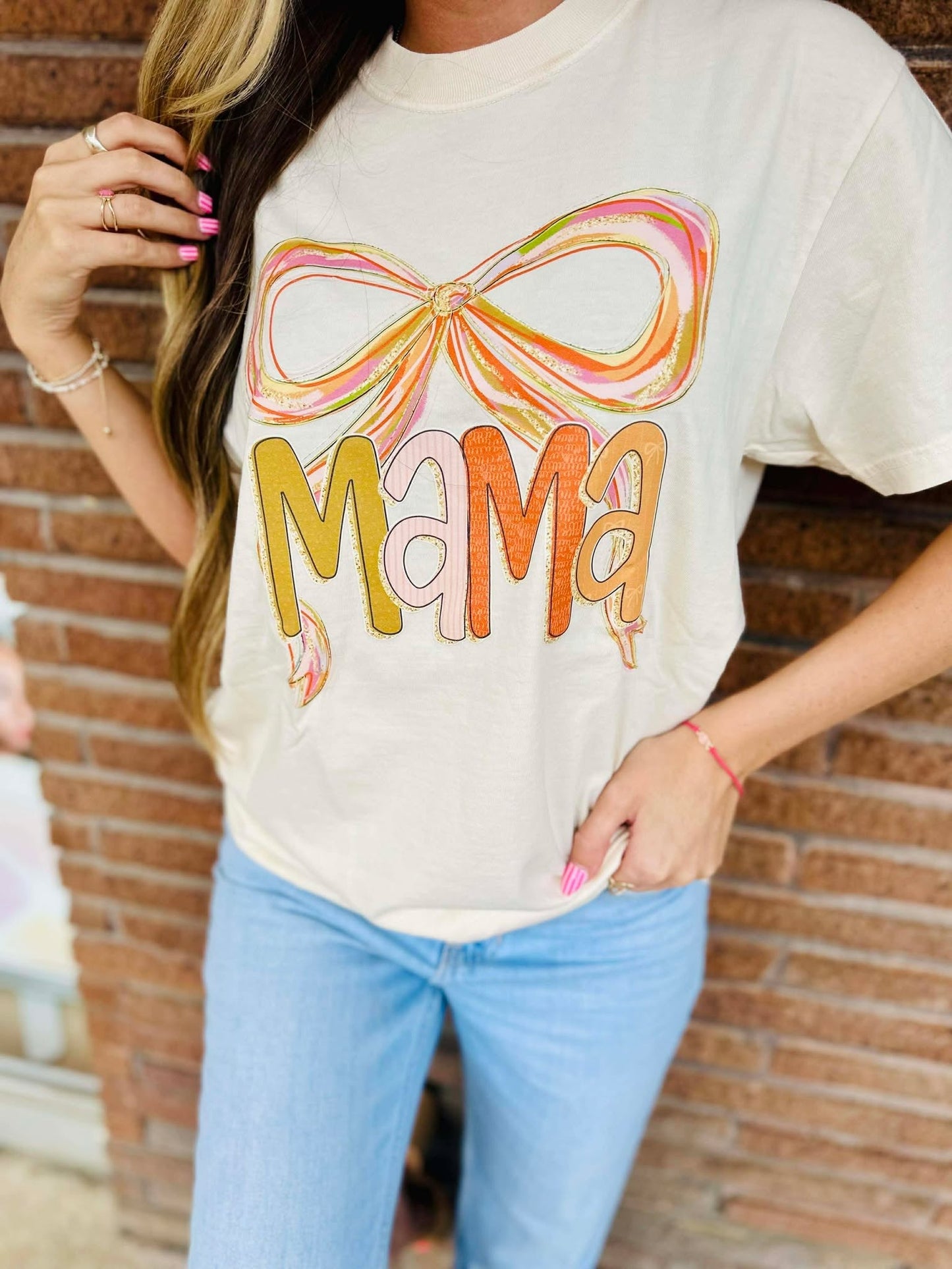 Mama Painted Bow DTF Design