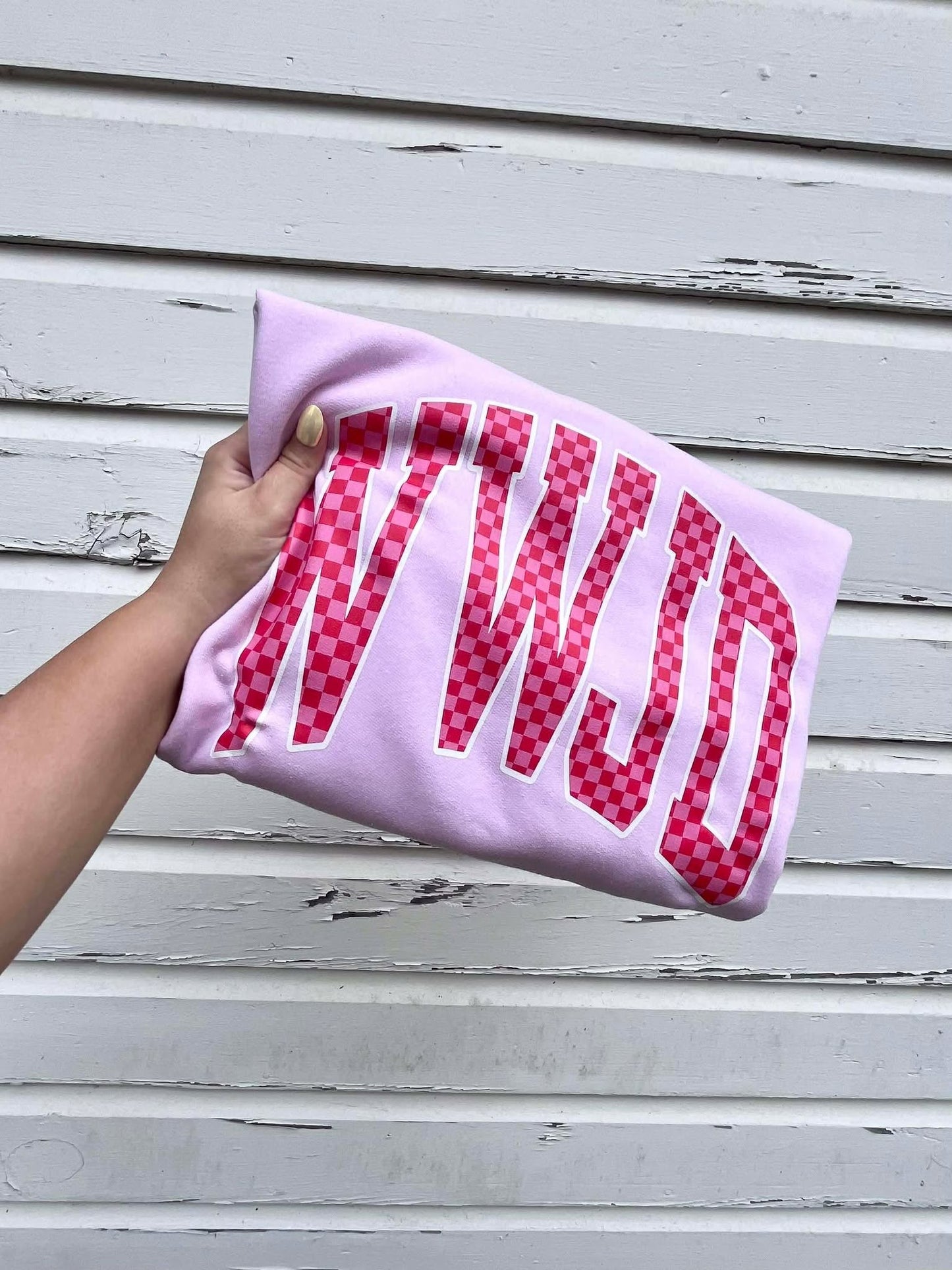 WWJD Checkered DTF Graphic Design