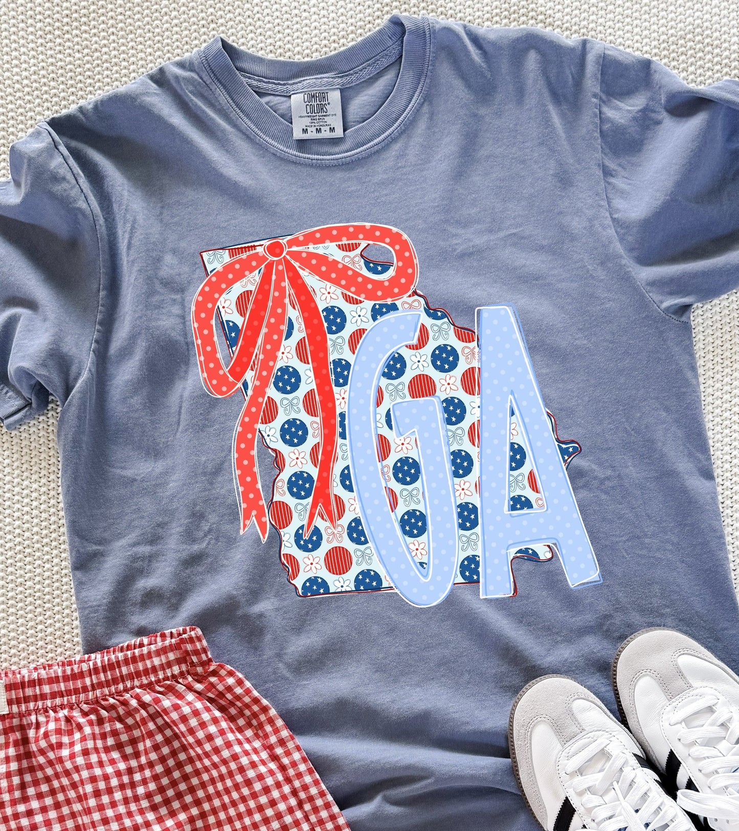 Patriotic Polka Dots Custom State DTF Tee