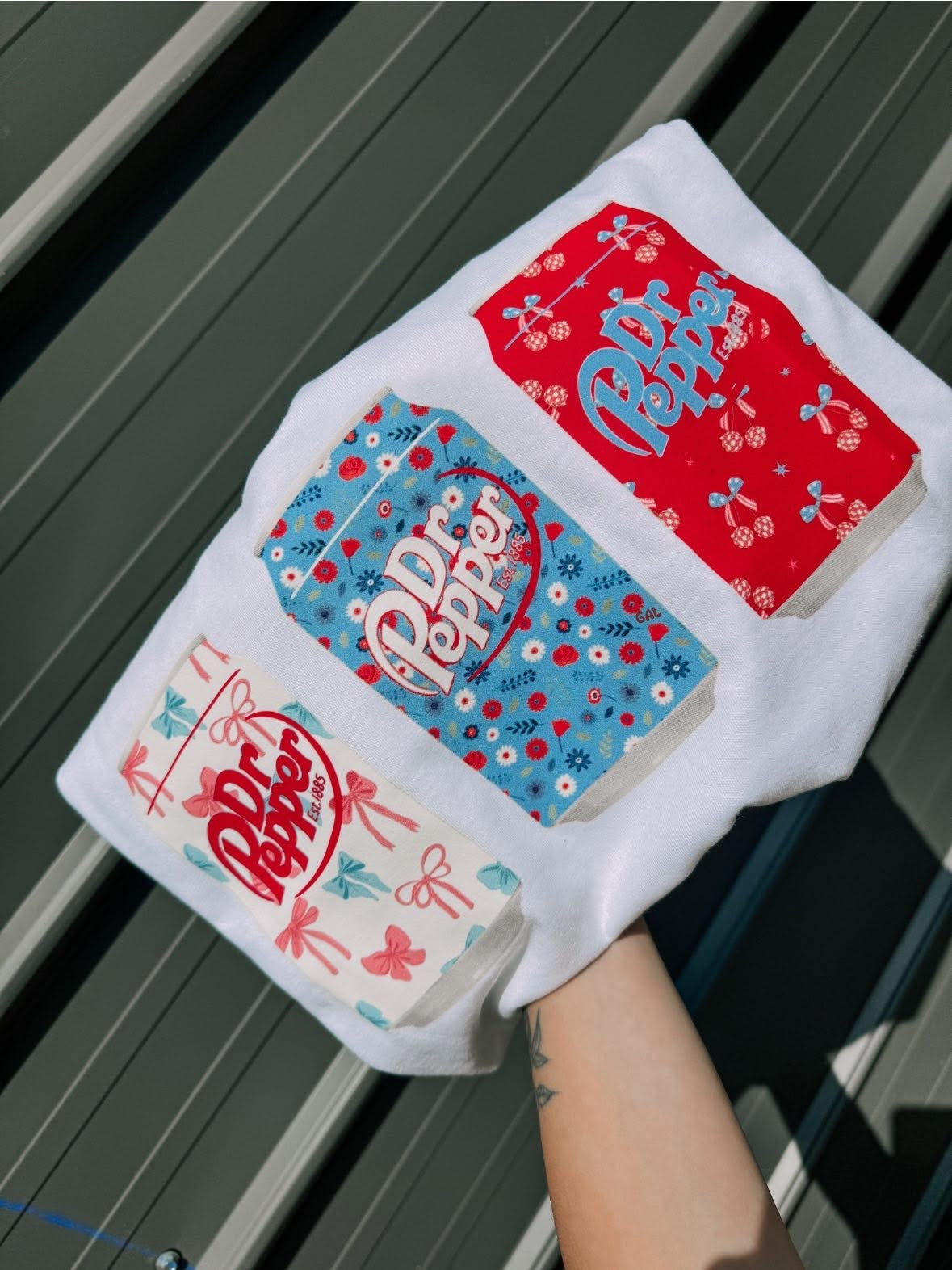 Red white blue DP tee or sweatshirt