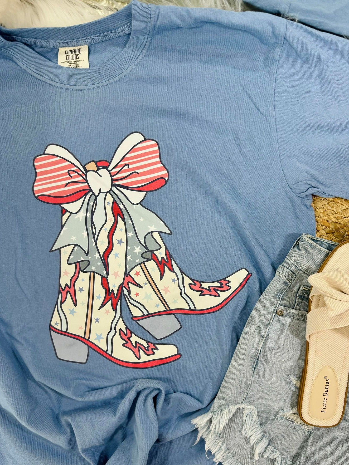 Patriotic Coquette Bow Boot DTF Tee