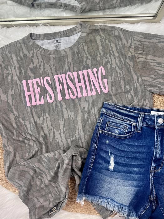 He's Fishing Puff Vinyl Design