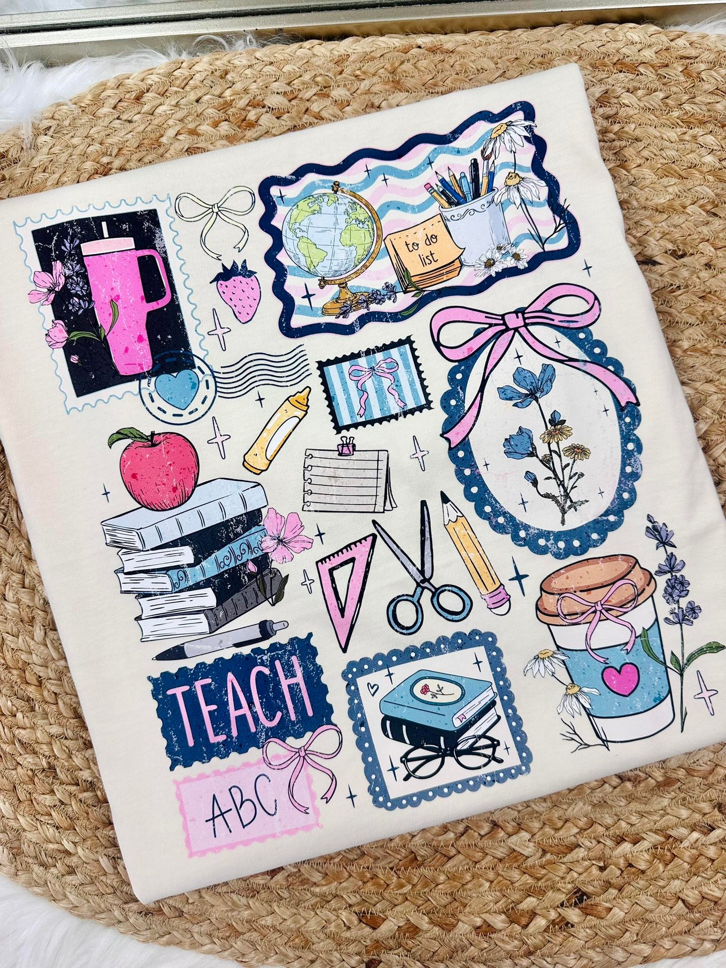 Teach Stamp Collage DTF TEACH07 Graphic
