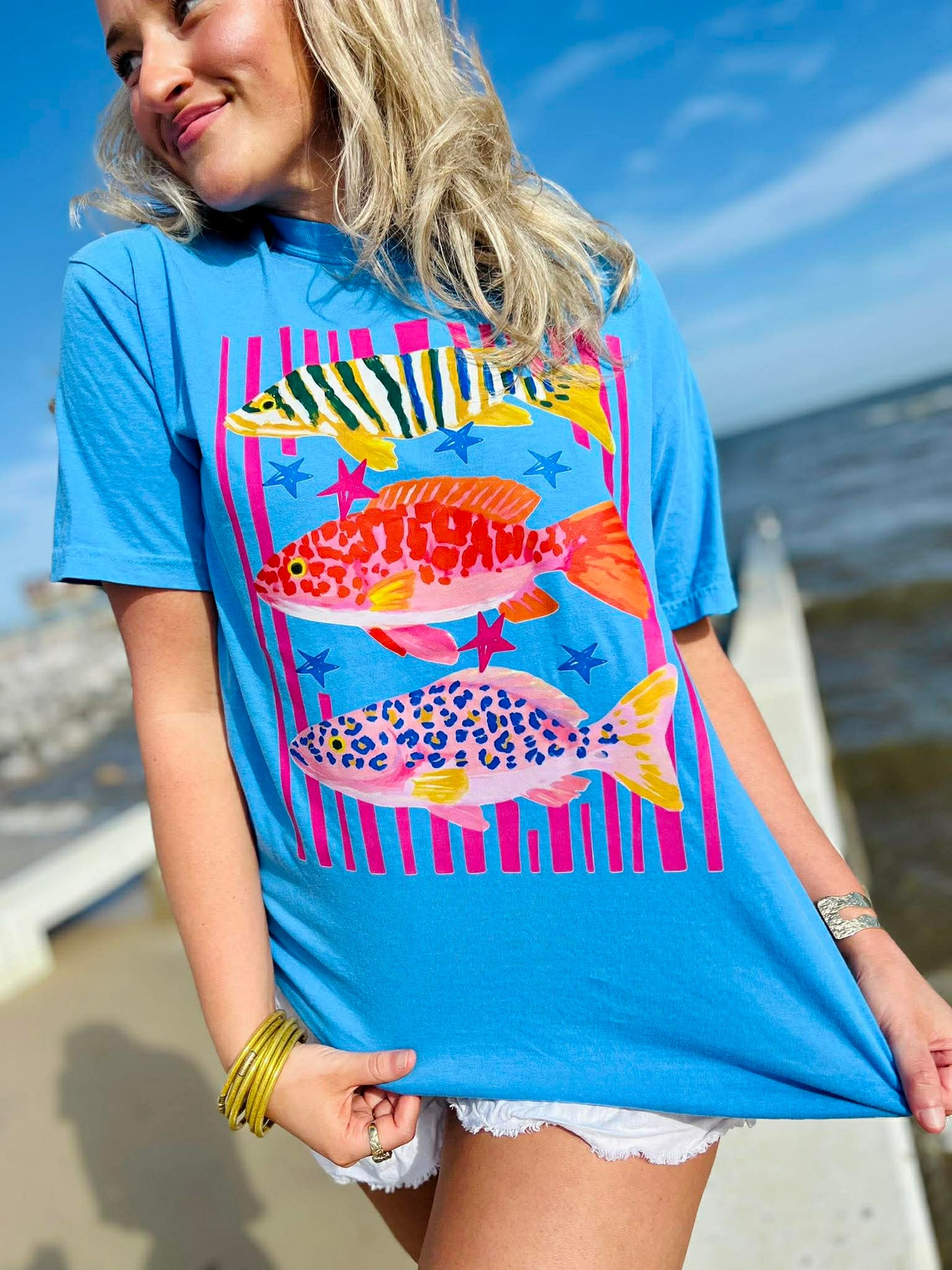 Bold Colors Trio Fish DTF Graphic EDAY23