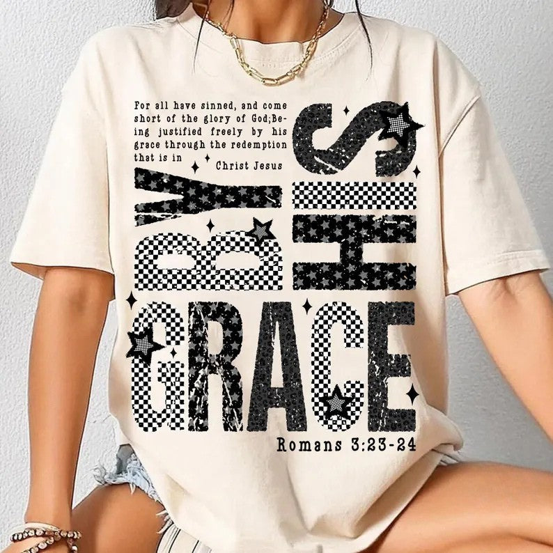 By His Grace Romans Graphic Tee or Sweatshirt