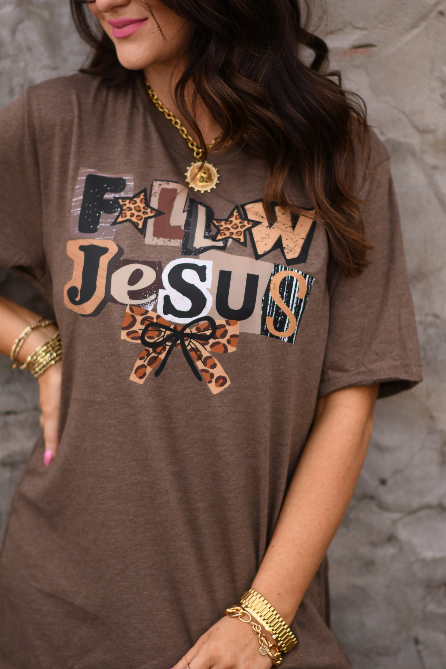 Follow Jesus Leopard Tee