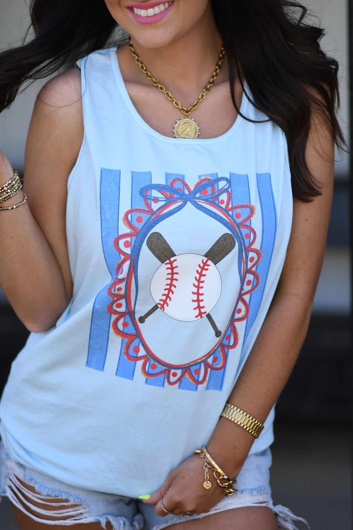 Baseball Stripes Tank/Tee