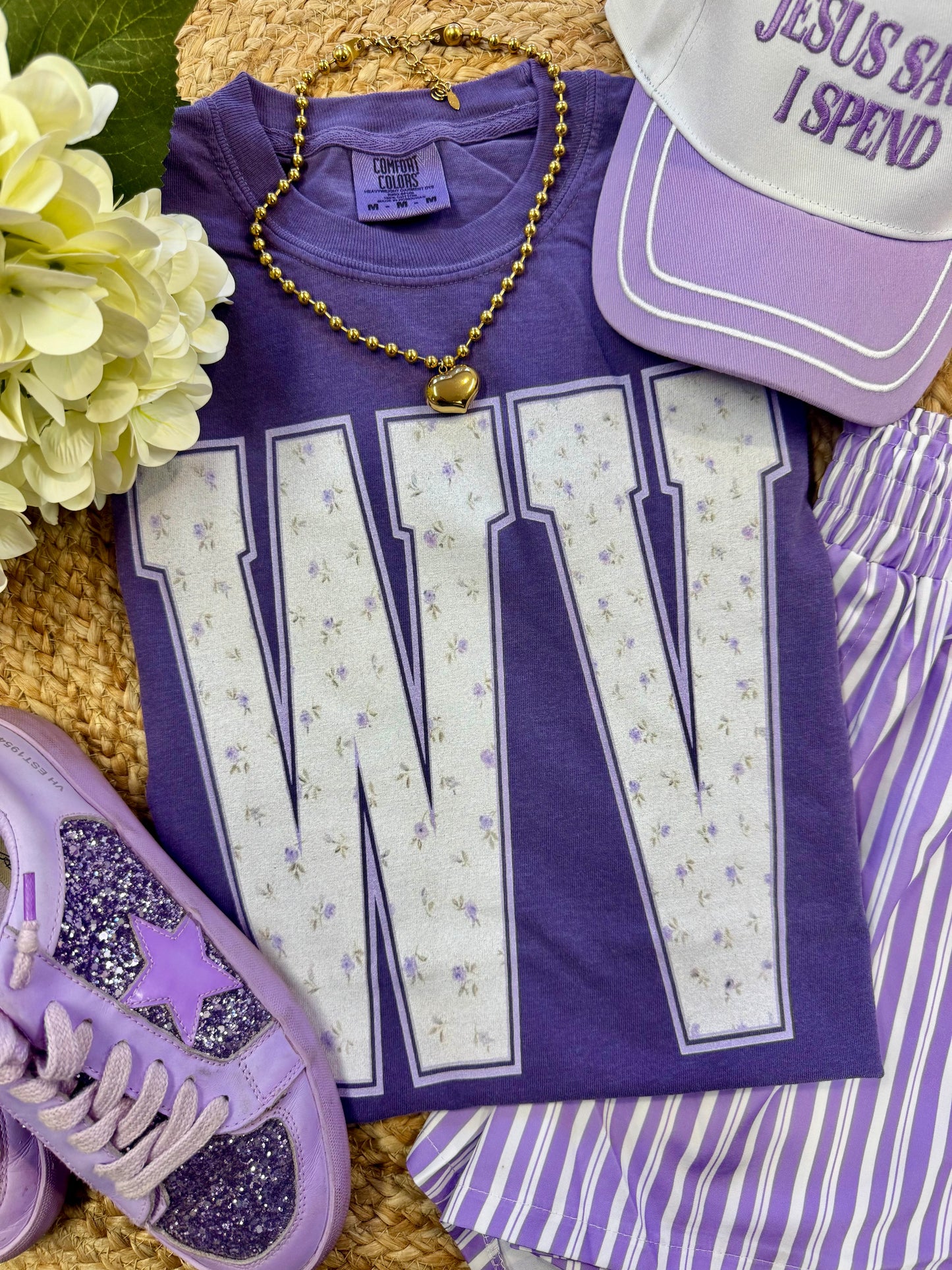 WV Purple Floral State Tee