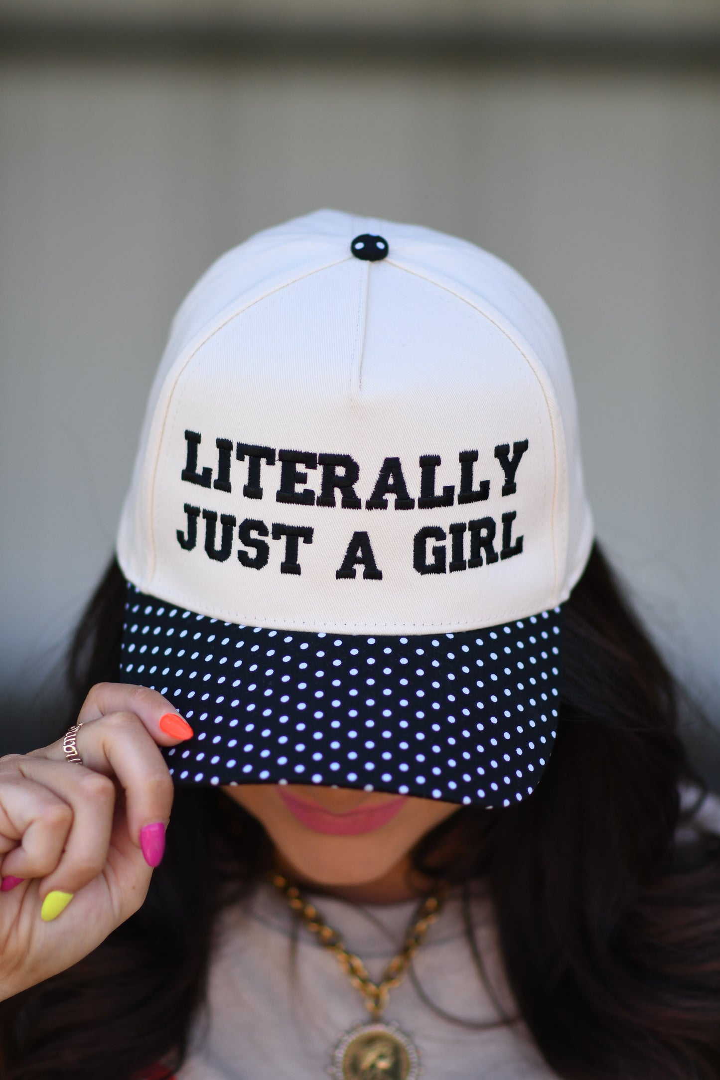 Literally Just A Girl Polka Dot Hat