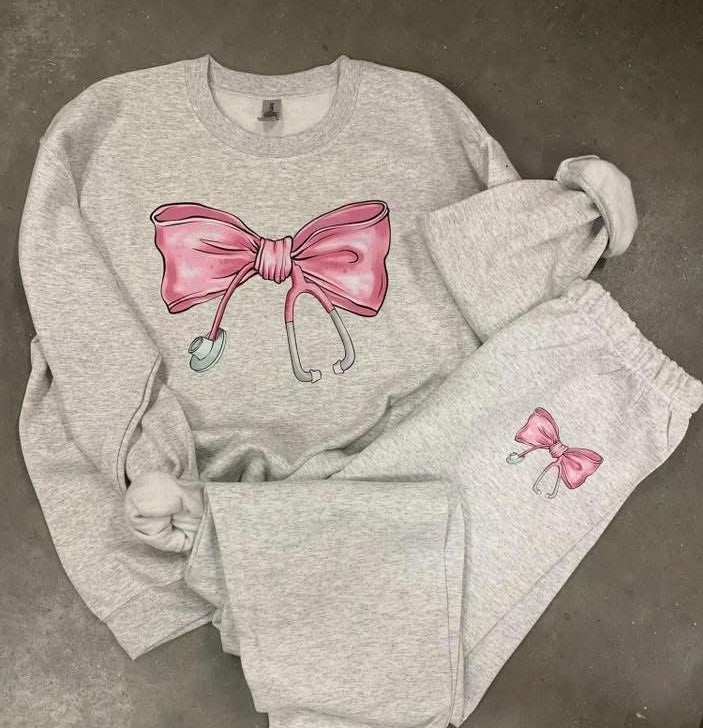 Nurse Bow DTF Sweat Set
