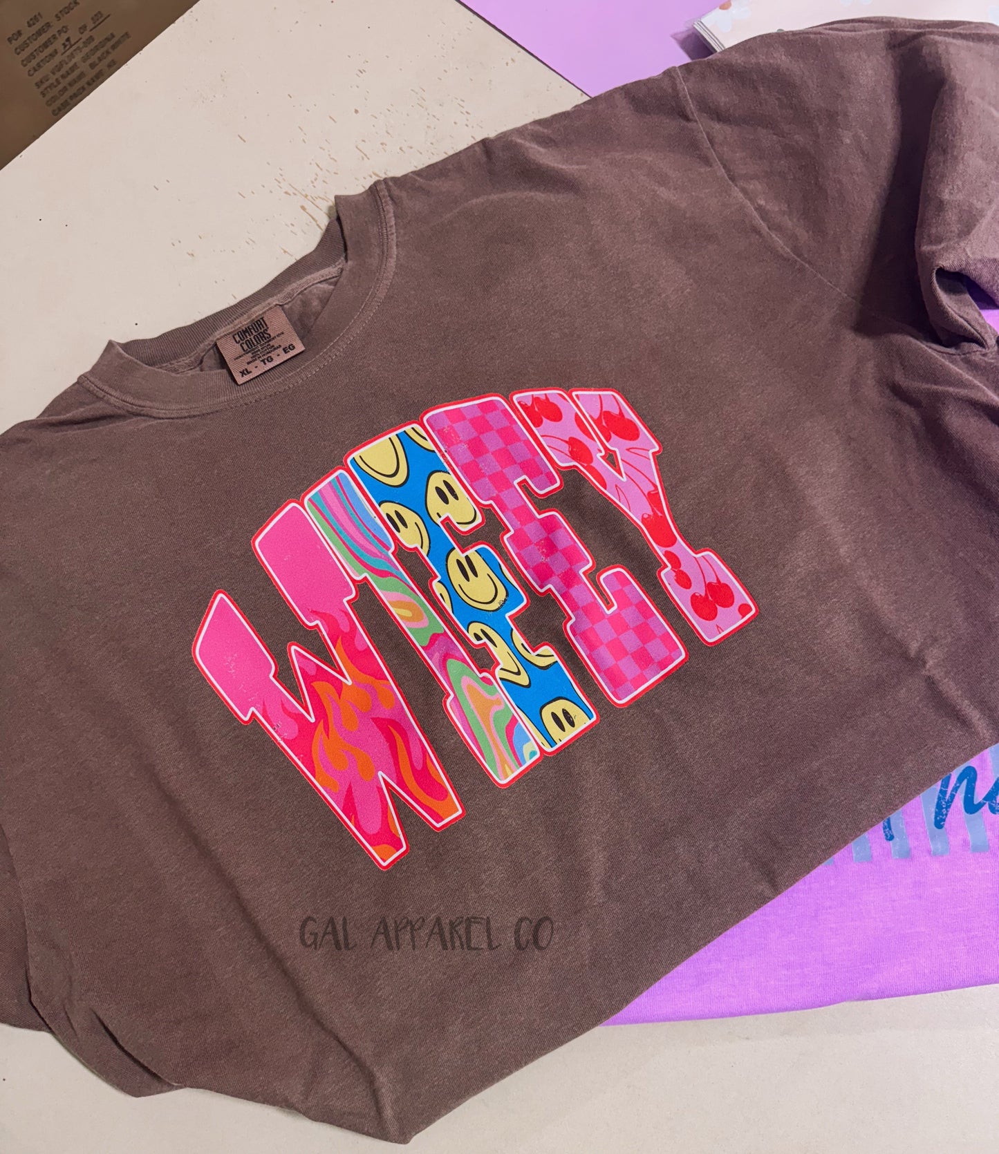 Wifey Graphic Tee | Trendy Wife Shirt | Colorful Wifey Tee | Retro Smiley Face Shirt | Cute Wife Gift | Comfort Colors Tee