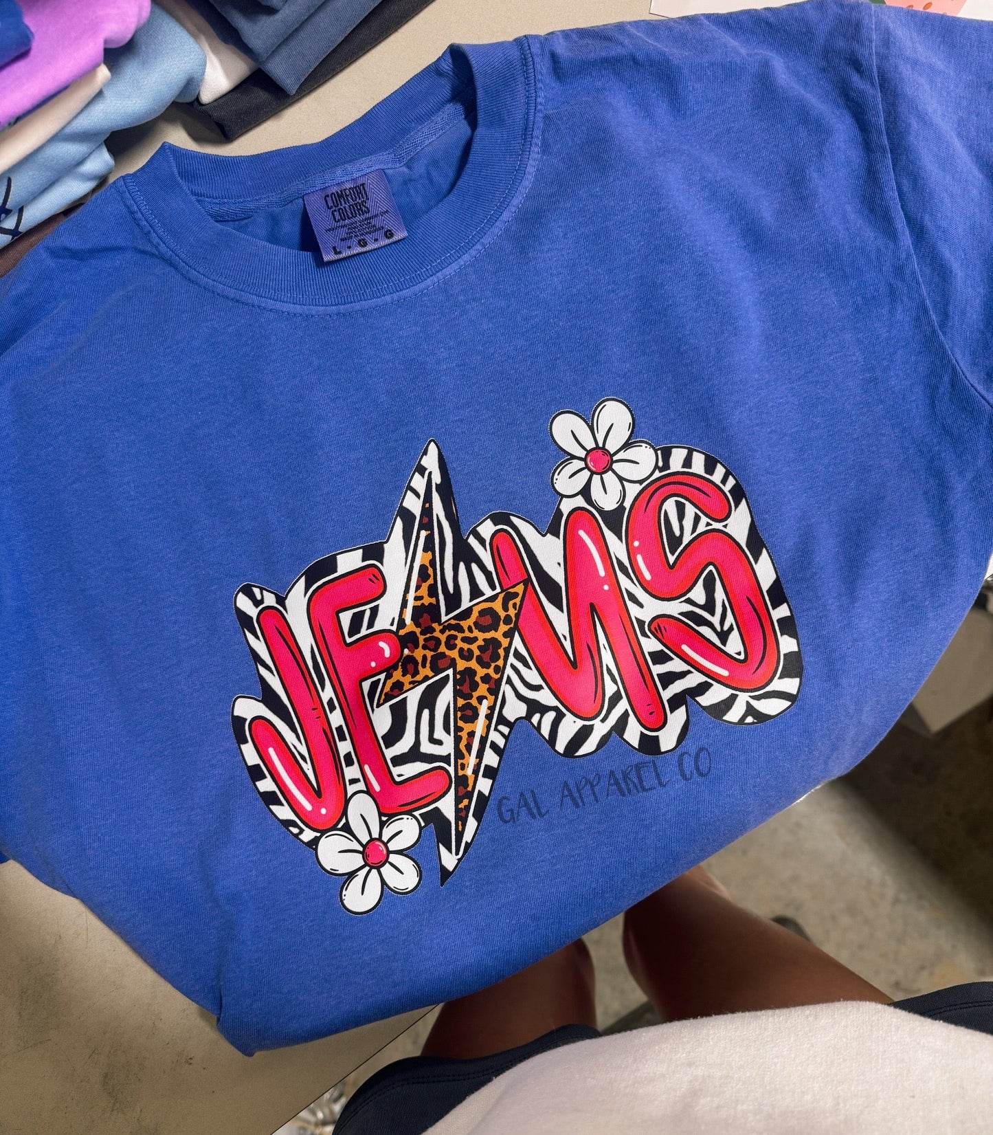 JESUS Zebra Lightning Bolt Graphic Tee | Christian Graphic Tee | Neon Pink Faith Shirt | Western Boutique Tee | GAL Apparel Co