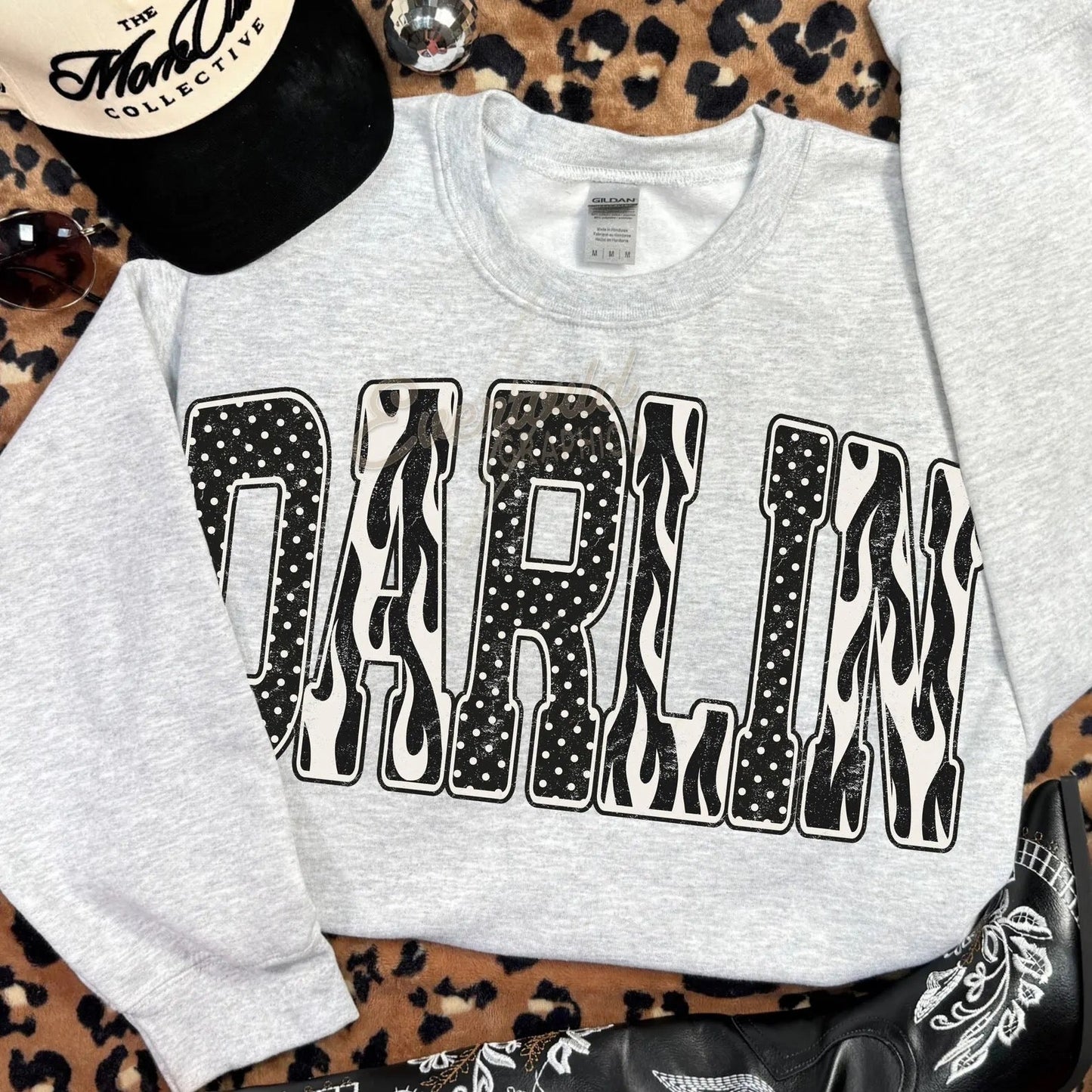 Darlin Flame Graphic Sweatshirt | Western Cowgirl Crewneck | Southern Graphic Shirt