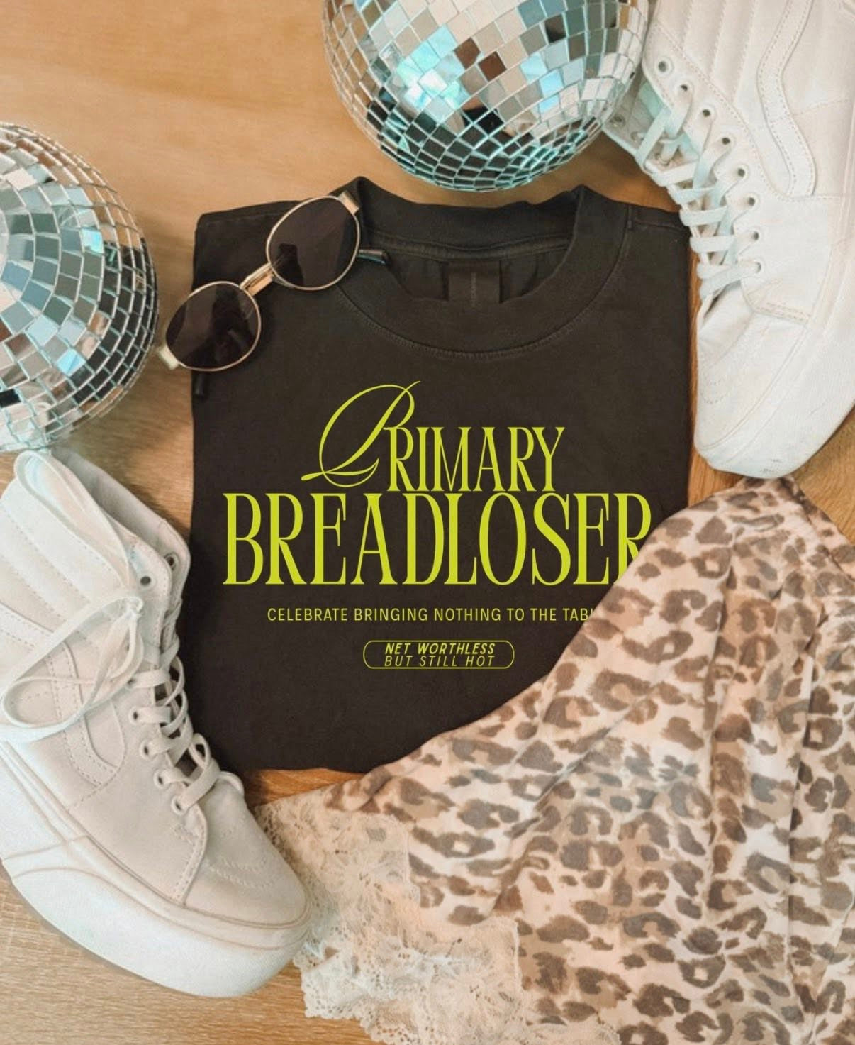 Primary Breadloser Graphic Tee | Funny Breadwinner Parody Shirt