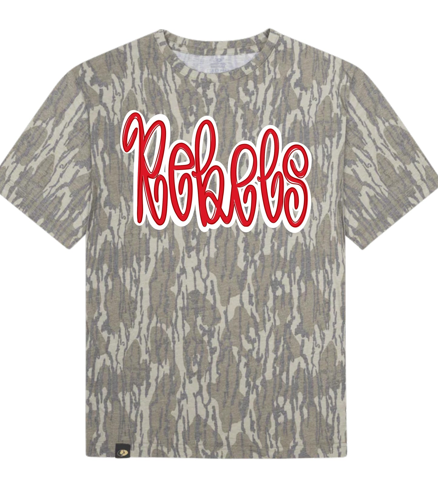 Custom State Swirly Name DTF Camo Tee