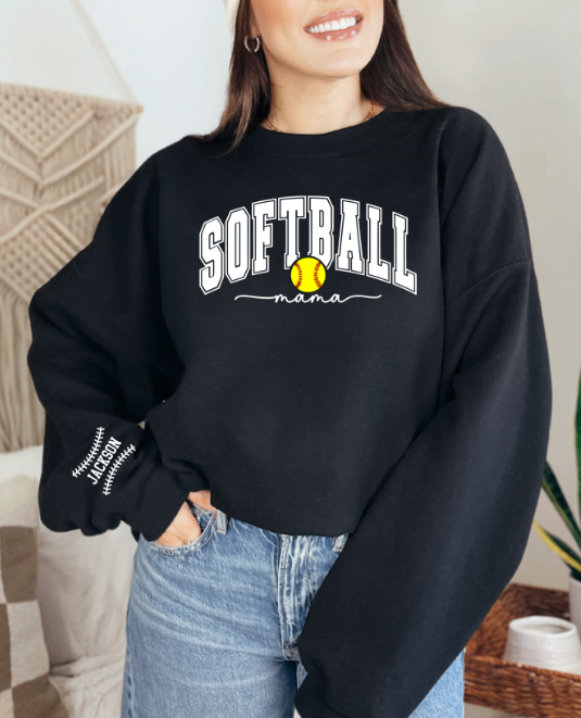 Custom Sport Mom Name Sleeve DTF Top