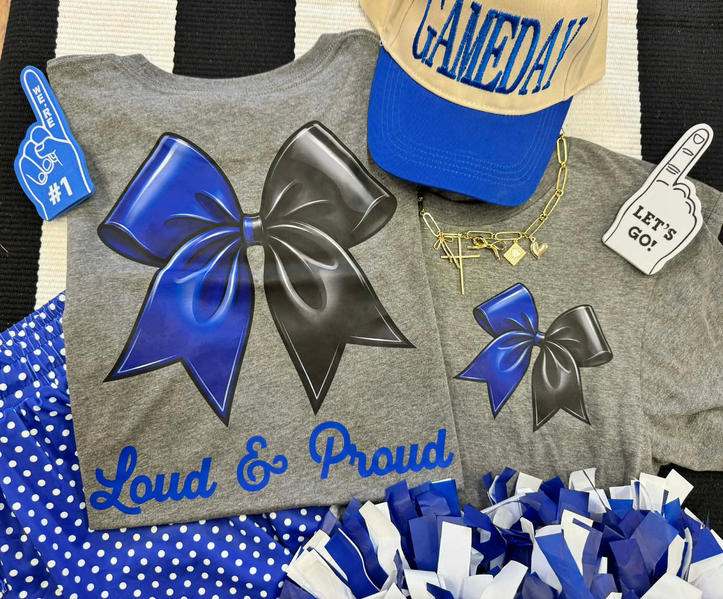 LOUD AND PROUD BLUE BOW TEE