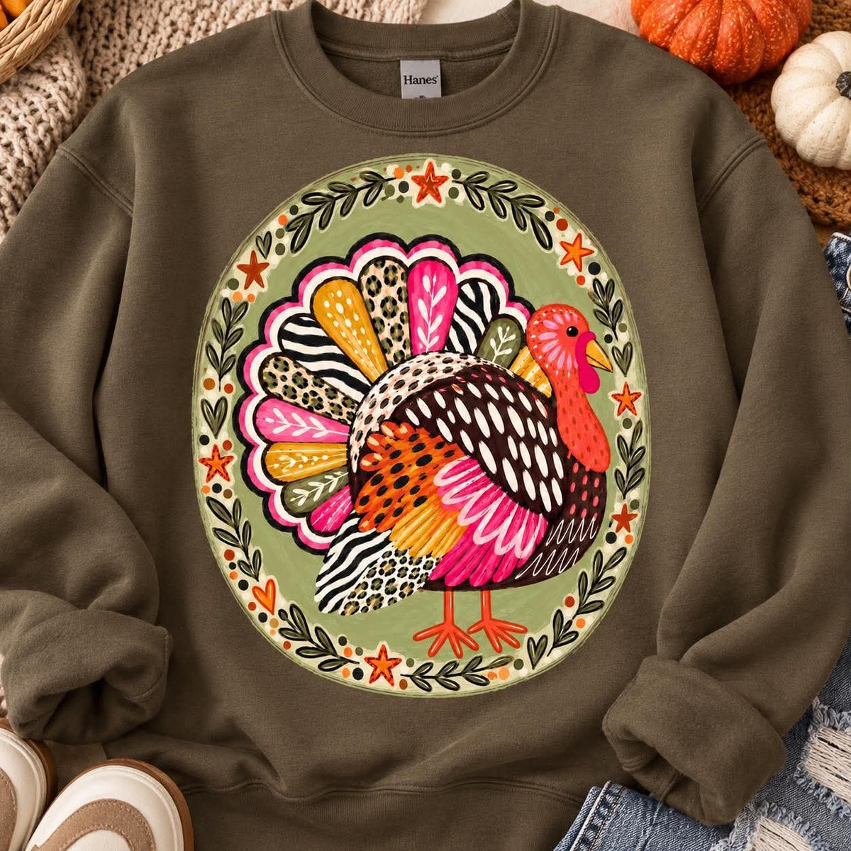 Boho Mixed Print Turkey DTF FALL60 Apparel