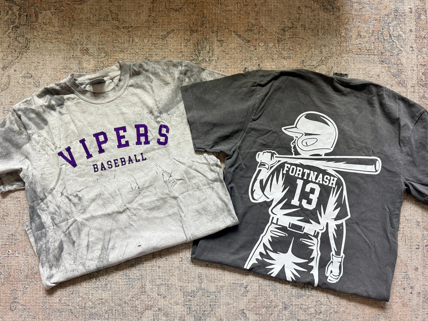 Front and Back CUST58 Baseball Team DTF Top