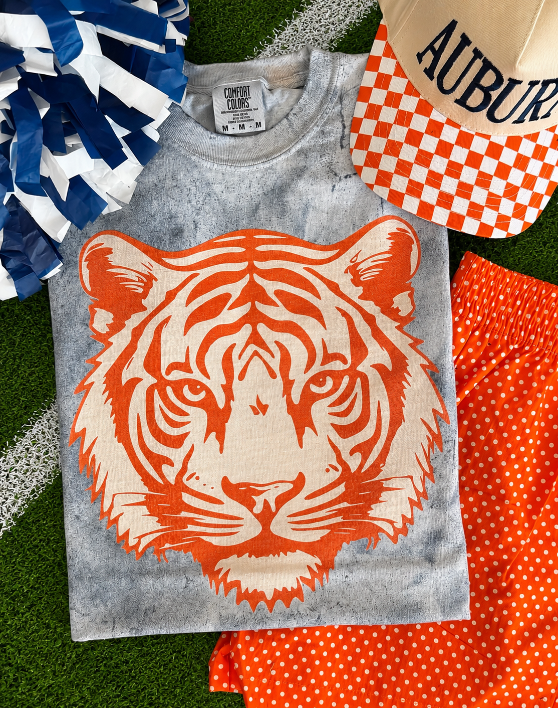 Orange and White Tiger Colorblast Tee