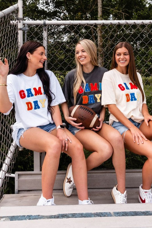 Game Day Multi Colored Chenille Patch Tee