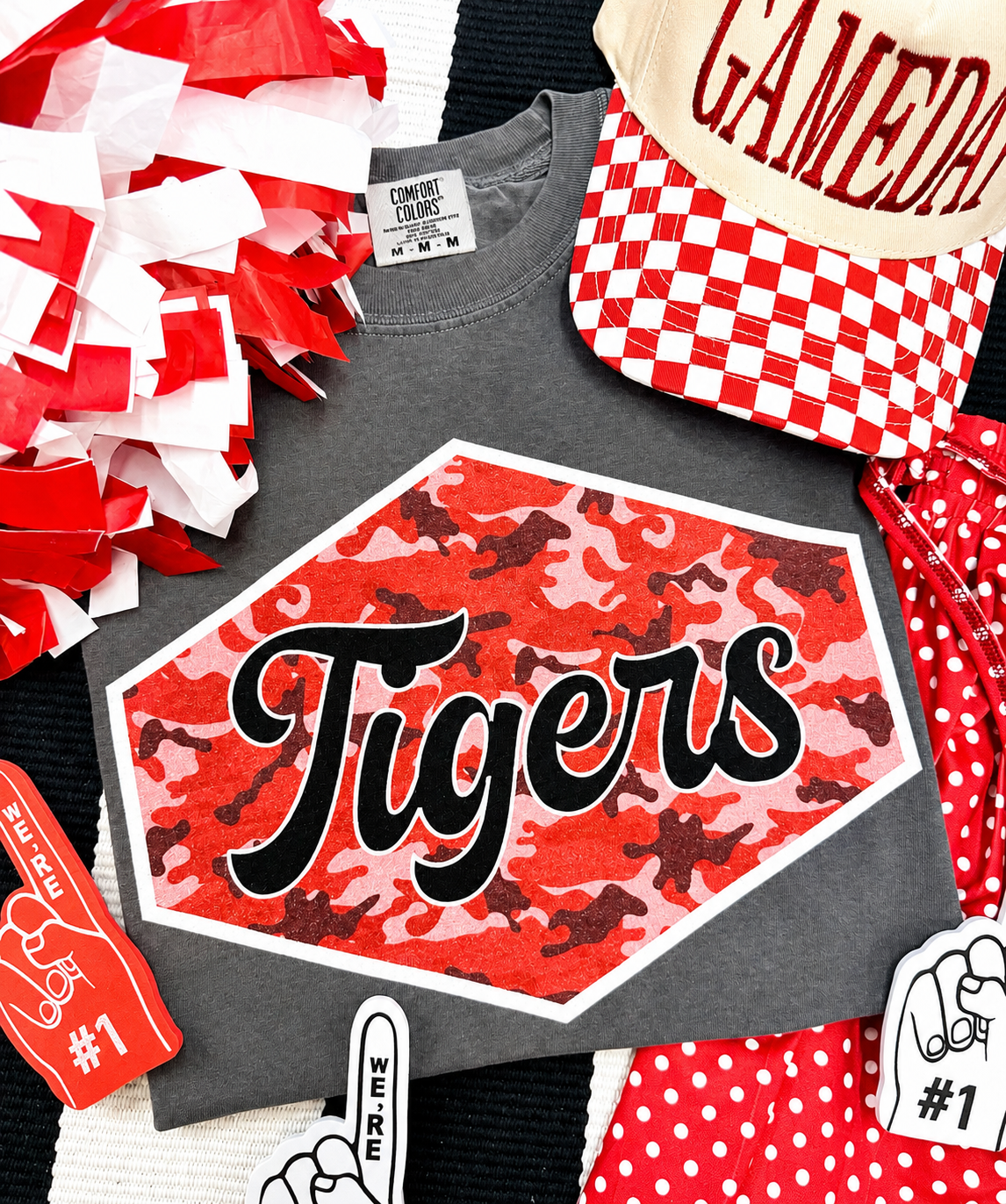 Custom School Spirit Colored Camo Tee