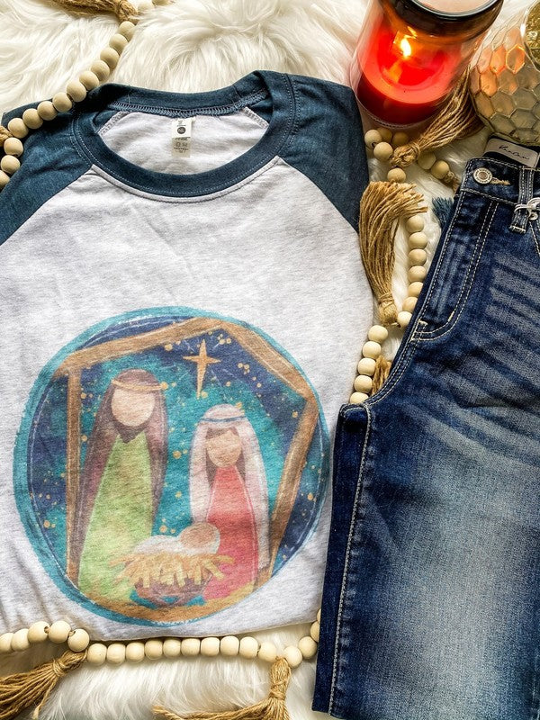 Nativity Circle Scene Raglan