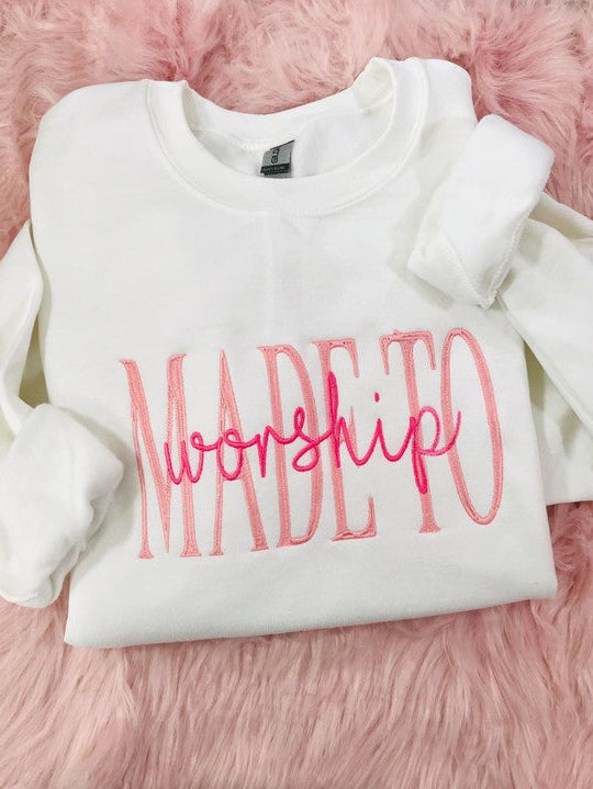 Made To Worship Embroidered Sweatshirt