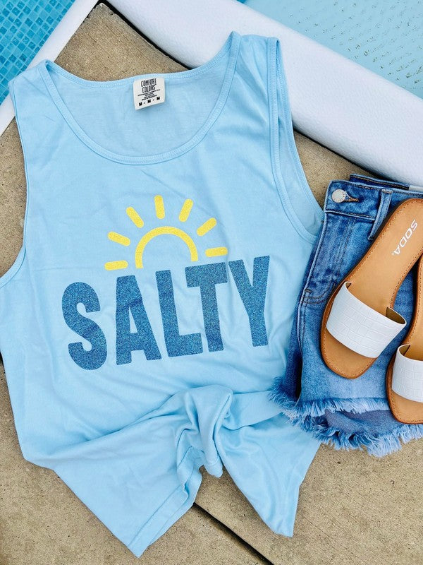 Salty Sunrise Glitter Graphic Tank