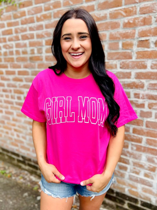 Girl Mom and Boy Mom Vinyl Varsity Tees