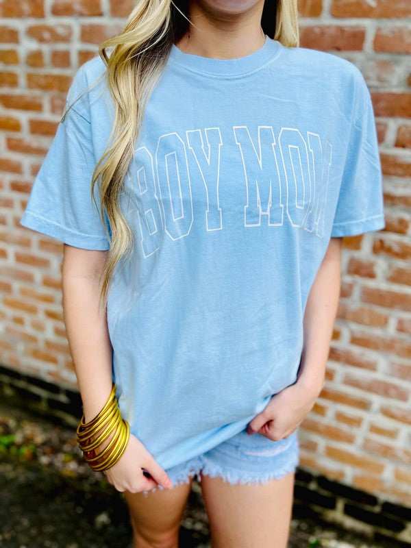 Girl Mom and Boy Mom Vinyl Varsity Tees