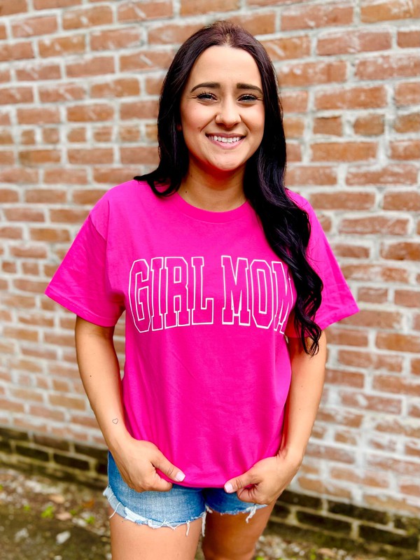 Girl Mom and Boy Mom Vinyl Varsity Tees
