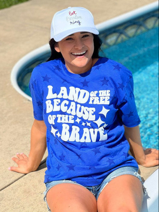 Land Of The Free Because Of The Brave Puff Tee