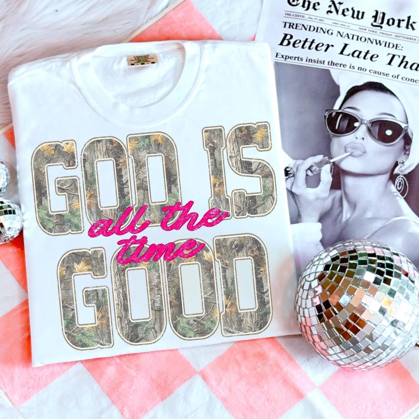 God Is Good All The Time Tee | Camo Graphic Shirt | Christian Country Tee | Western Faith Shirt | Comfort Colors Graphic Tee