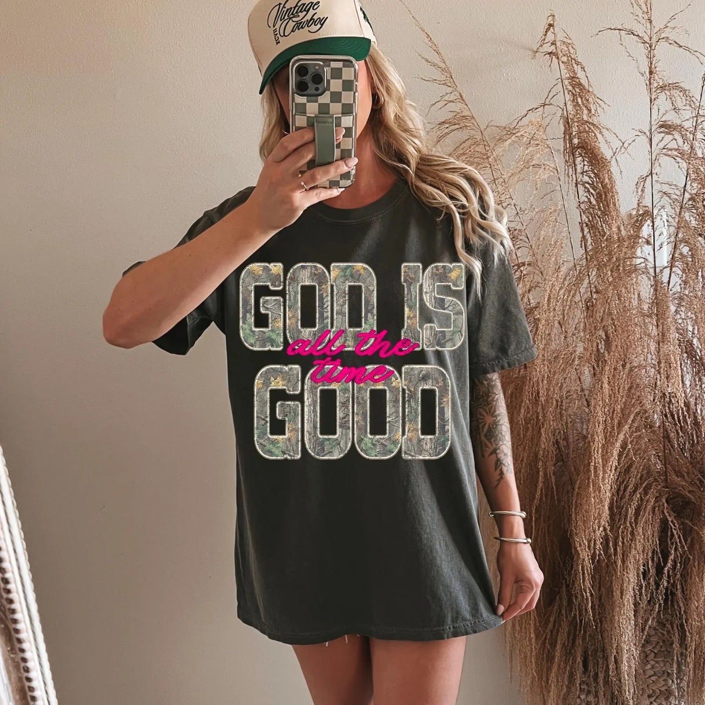 God Is Good All The Time Tee | Camo Graphic Shirt | Christian Country Tee | Western Faith Shirt | Comfort Colors Graphic Tee
