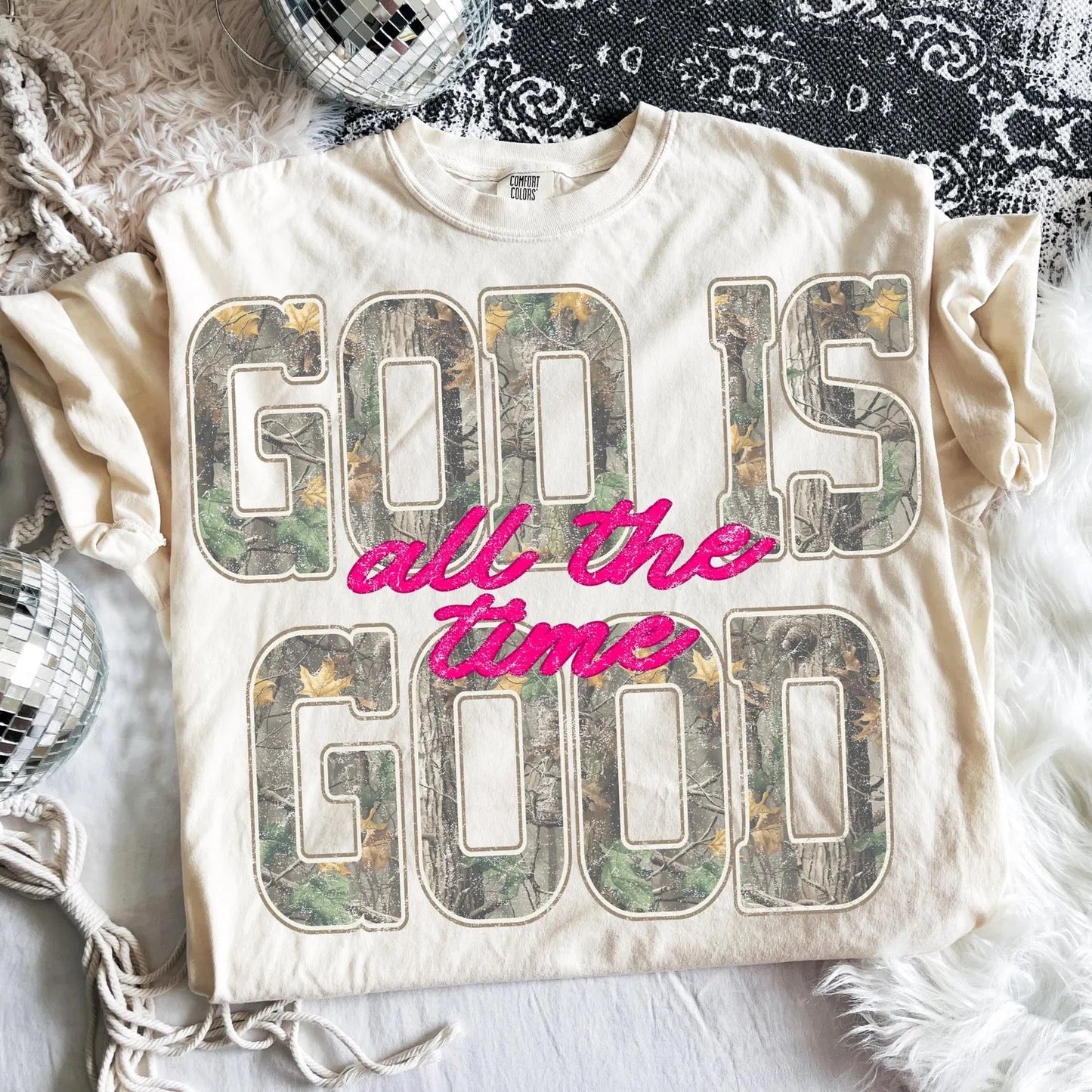 God Is Good All The Time Tee | Camo Graphic Shirt | Christian Country Tee | Western Faith Shirt | Comfort Colors Graphic Tee