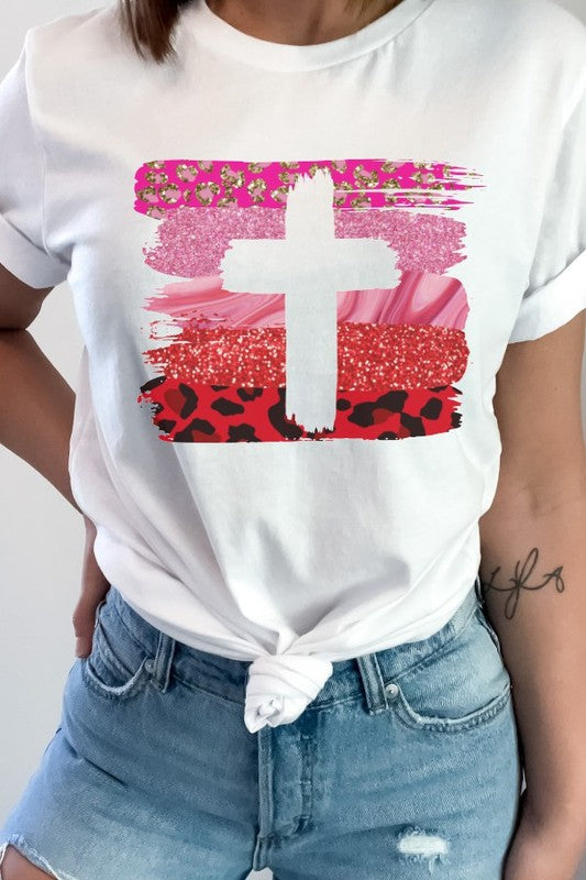 Valentine Cross Brush Tee or Sweatshirt
