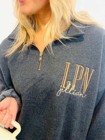 Custom Occupation/Name Pocket 1/4 Zip
