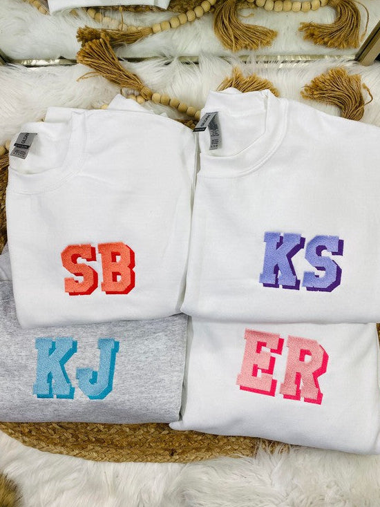 Custom Initial Monogram Pocket Sweatshirt
