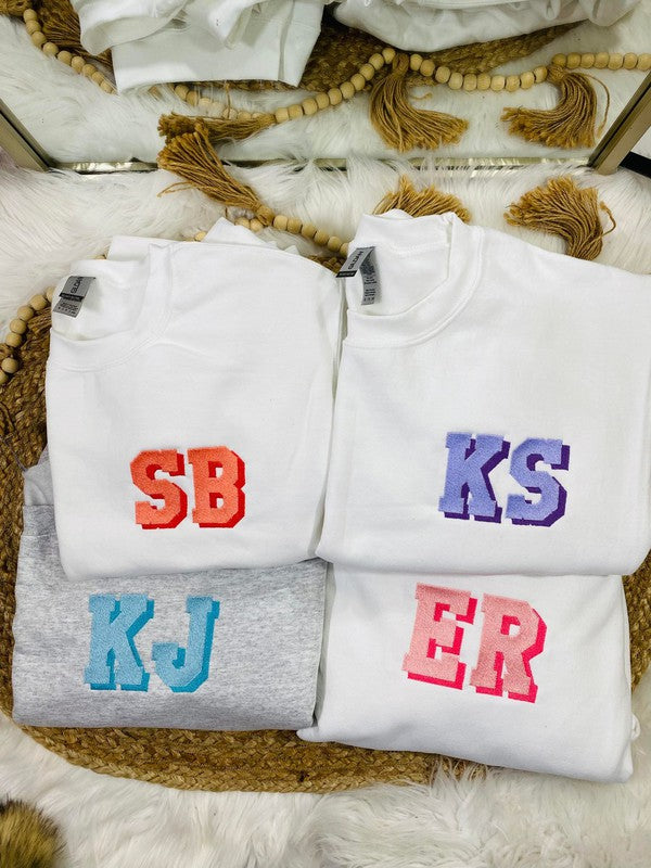 Custom Initial Monogram Pocket Sweatshirt