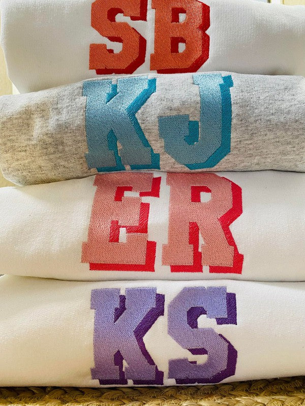 Custom Initial Monogram Pocket Sweatshirt