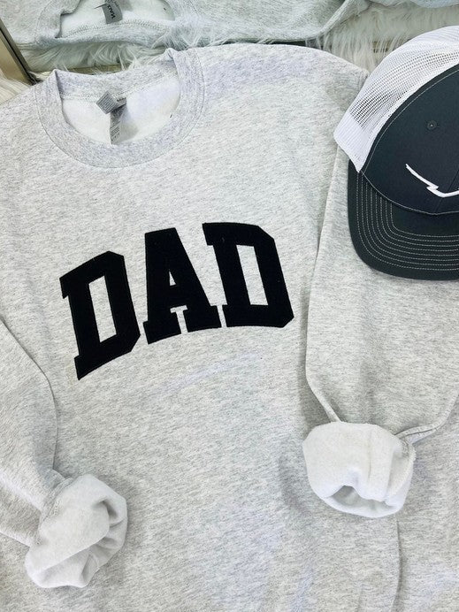 Dad Varsity Black Applique Sweatshirt